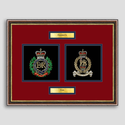 Royal Engineers & AGC (SPS) Framed Military Embroidery Presentation