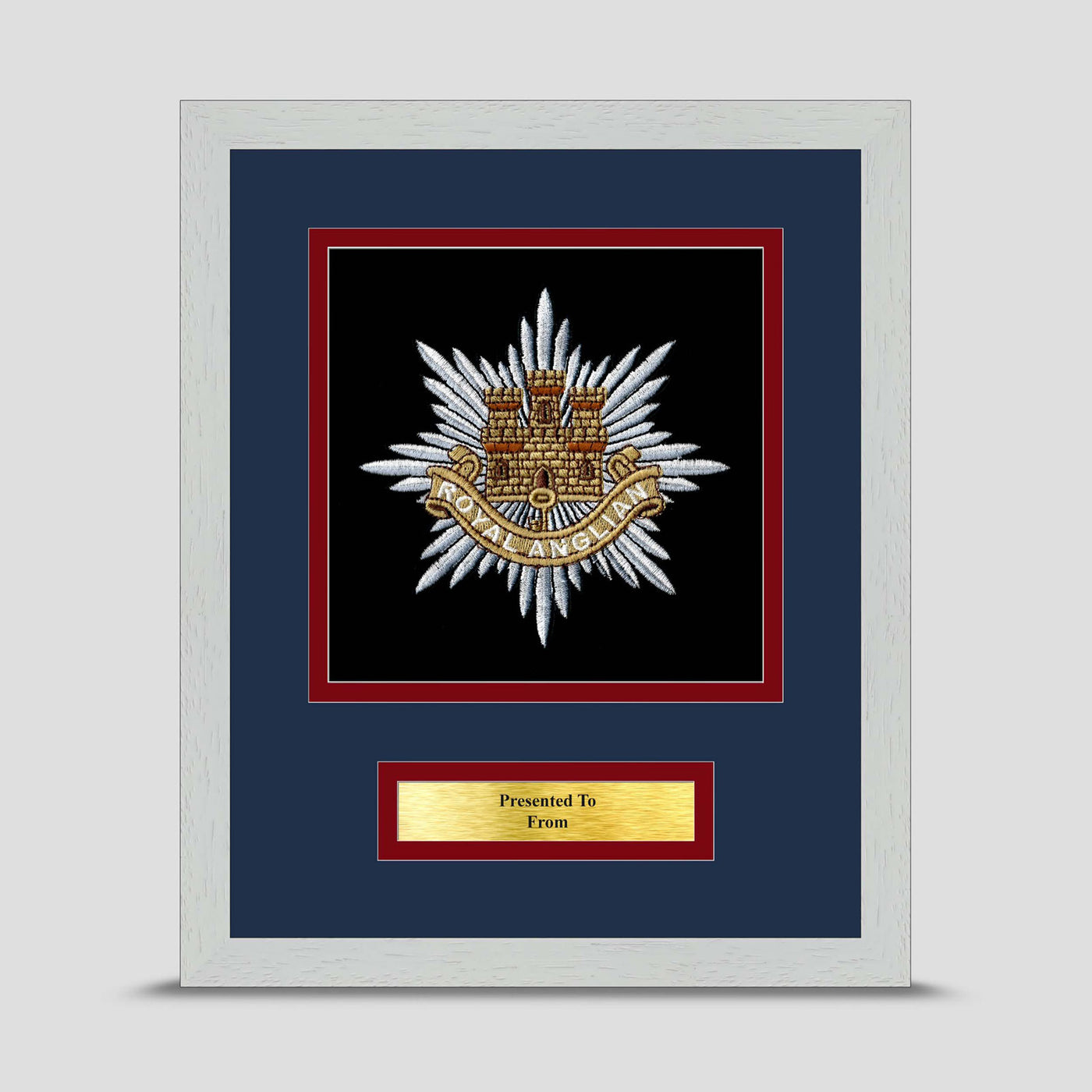 Royal Anglian Regiment Framed Military Embroidery Presentation