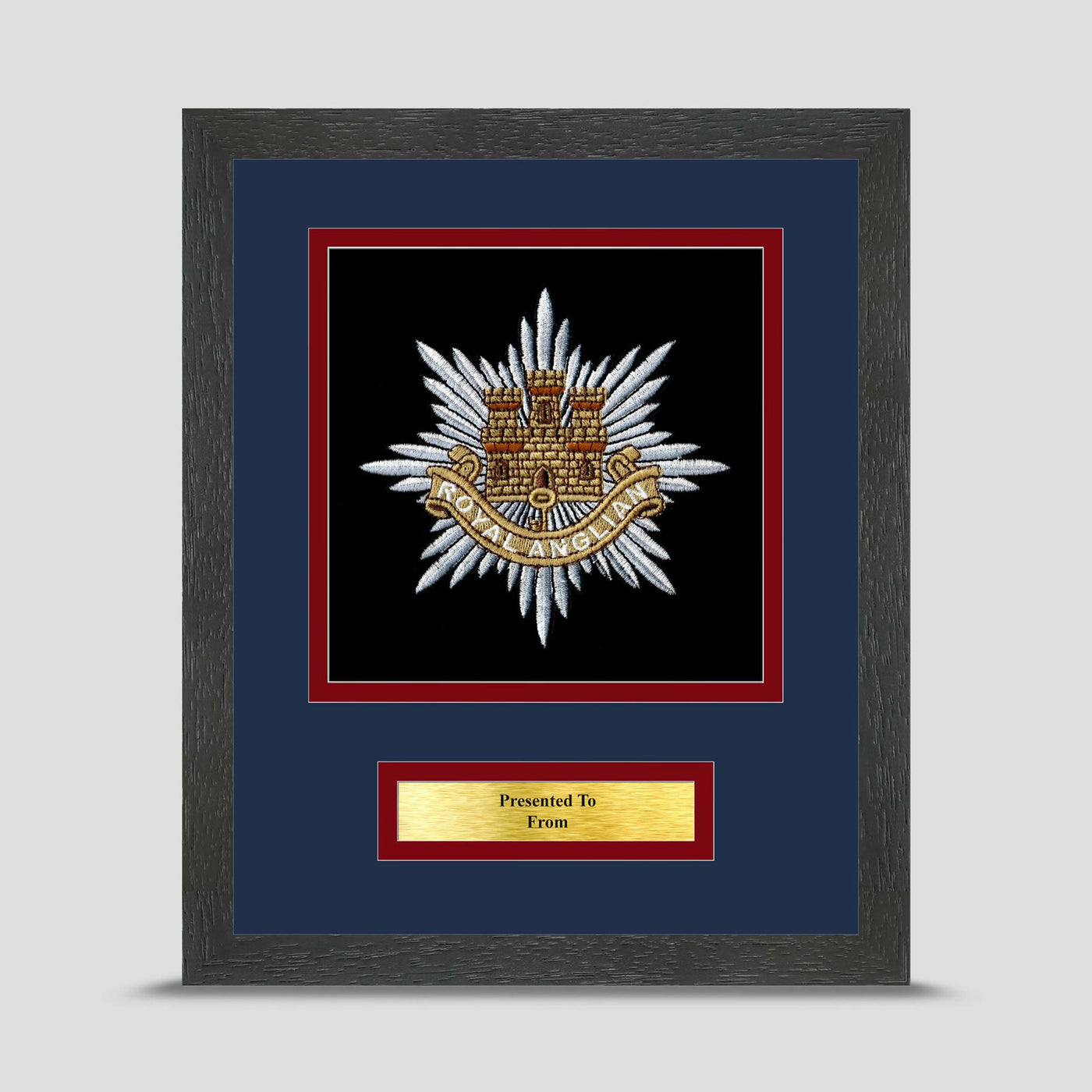 Royal Anglian Regiment Framed Military Embroidery Presentation