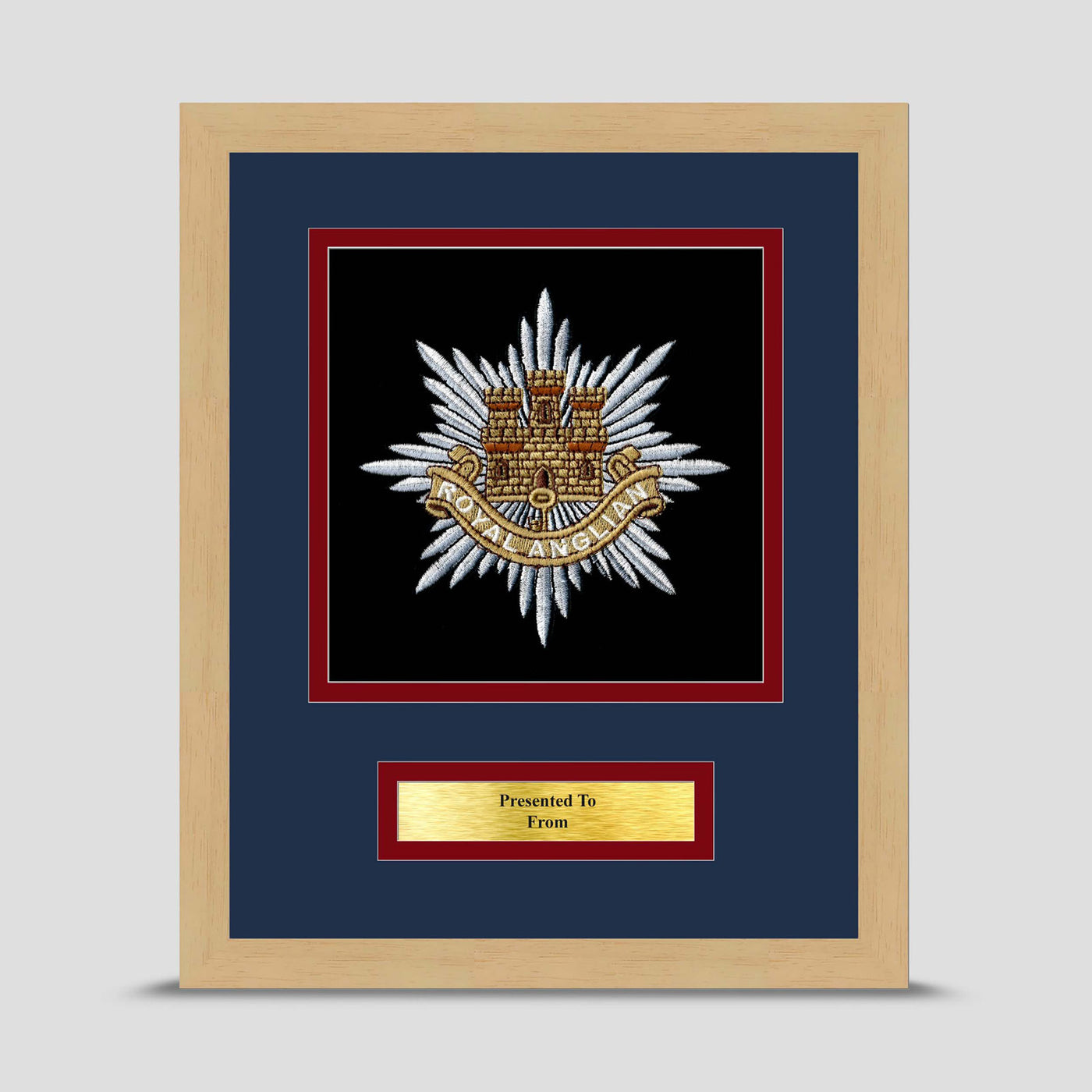 Royal Anglian Regiment Framed Military Embroidery Presentation