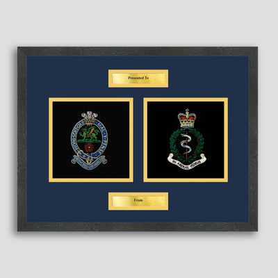 PWRR Regiment & RAMC Framed Military Embroidery Presentation