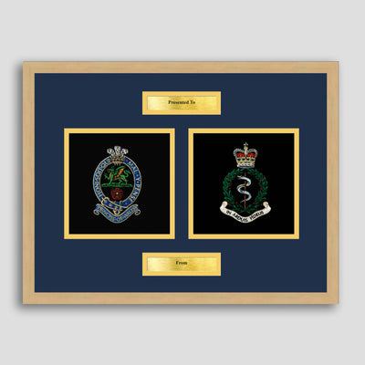 PWRR Regiment & RAMC Framed Military Embroidery Presentation