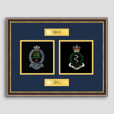 PWRR Regiment & RAMC Framed Military Embroidery Presentation