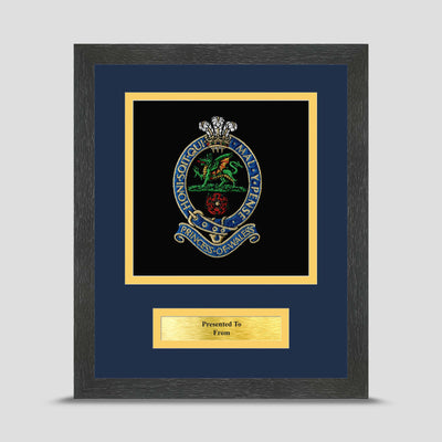 Princess of Wales's Royal Regiment Framed Military Embroidery Presentation