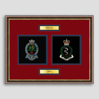 PWRR Regiment & RAMC Framed Military Embroidery Presentation