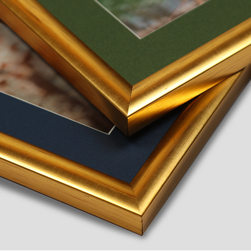Triple Landscape Photo Frame Thin Cushioned Gold in 5x3.5, 6x4 & 7x5 size