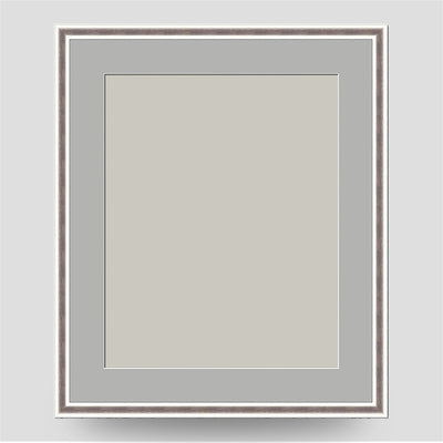 12x10 Thin Silver Cushion Picture Frame with a 10x8 Mount