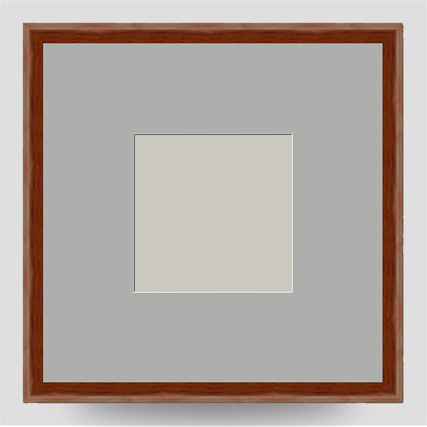8x8 Thin Brown Cushion Picture Frame with a 4x4 Mount - Free Delivery