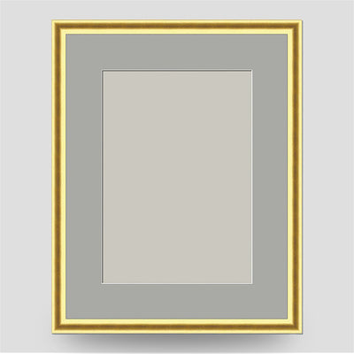 9x7 Thin Gold Cushion Picture Frame Including a 7x5 Mount