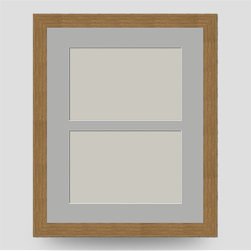 10x8 Classic Oak Style Frame to hold Two 6x4 Pictures
