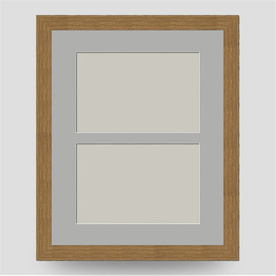 10x8 Classic Oak Style Frame to hold Two 6x4 Pictures