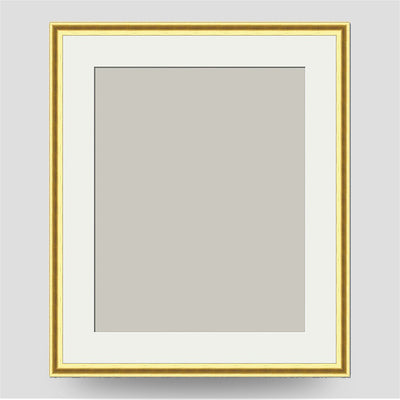 12x10 Thin Gold Cushion Picture Frame with a 10x8 Mount
