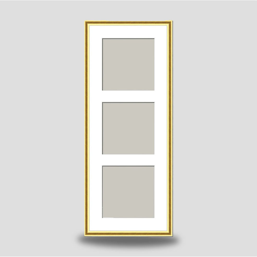 Thin Gold Cushion Triple Frame Square available in 4x4, 5x5 and 6x6 sizes