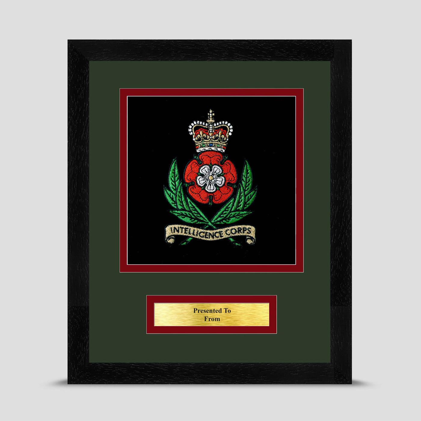 Intelligence Corps Framed Military Embroidery Presentation