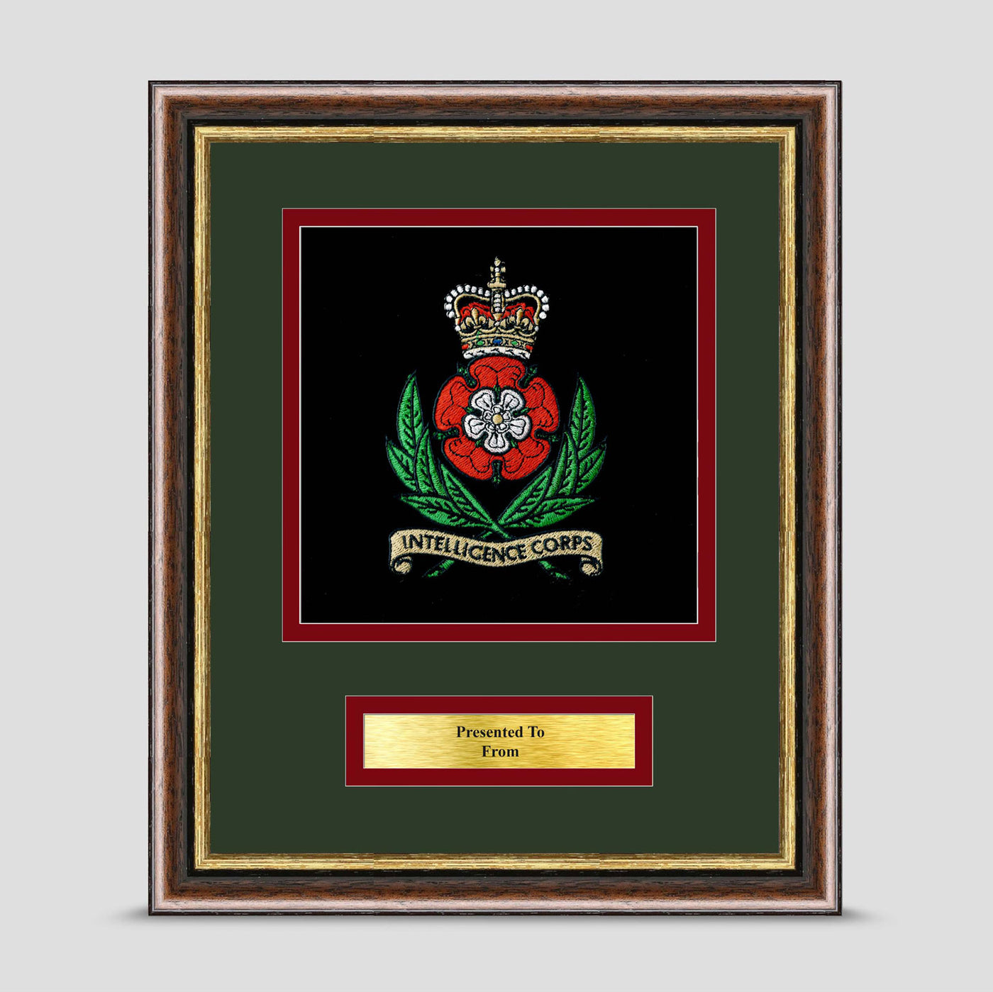 Intelligence Corps Framed Military Embroidery Presentation