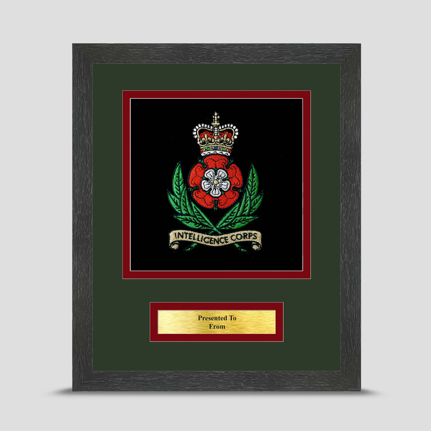 Intelligence Corps Framed Military Embroidery Presentation