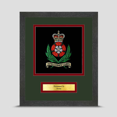 Intelligence Corps Framed Military Embroidery Presentation