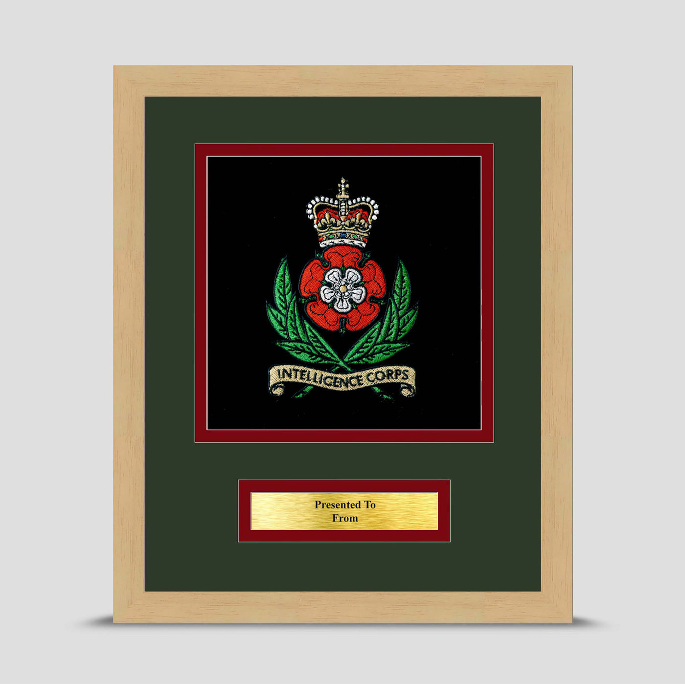 Intelligence Corps Framed Military Embroidery Presentation