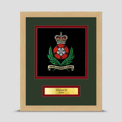 Intelligence Corps Framed Military Embroidery Presentation