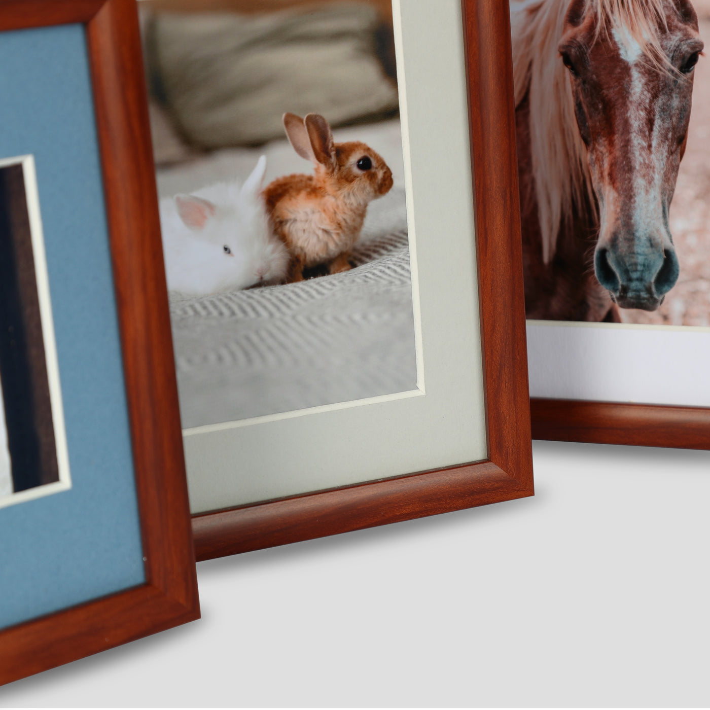 Triple Photo Frame Thin Cushioned Brown in 5x3.5, 6x4 & 7x5 sizes