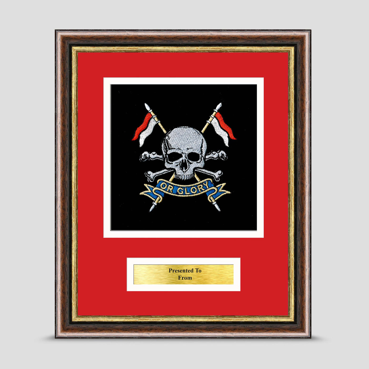 Royal Lancers Framed Military Embroidery Presentation