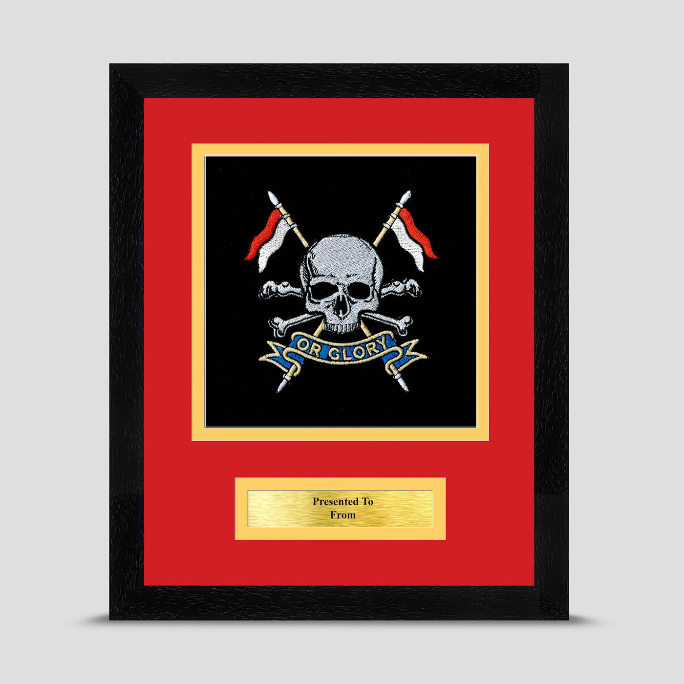 Royal Lancers Framed Military Embroidery Presentation