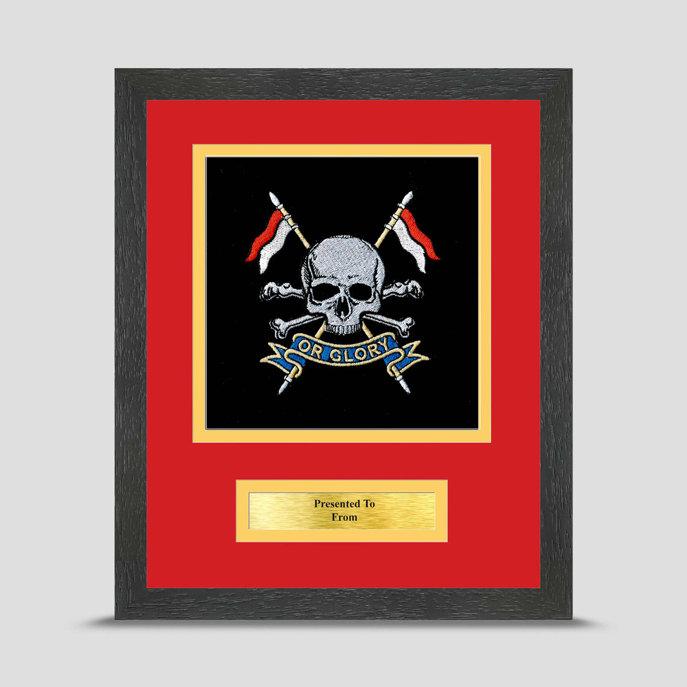 Royal Lancers Framed Military Embroidery Presentation