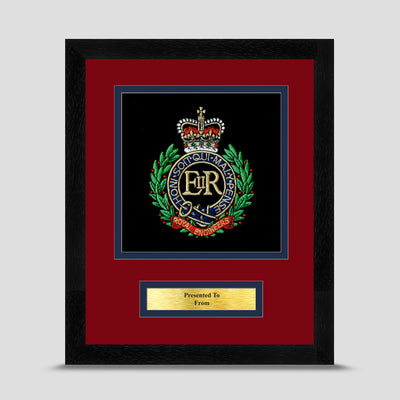 Royal Engineers Framed Military Embroidery Presentation