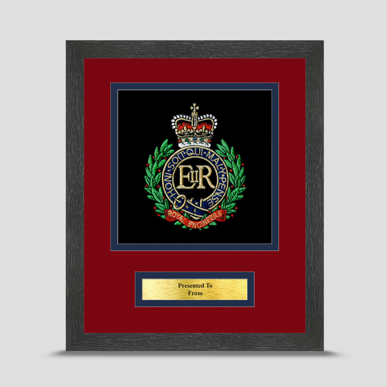 Royal Engineers Framed Military Embroidery Presentation