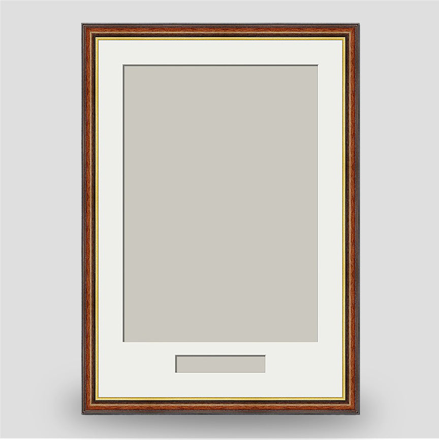 Brown & Gold A4 Frame with Text Box - Portrait Orientation
