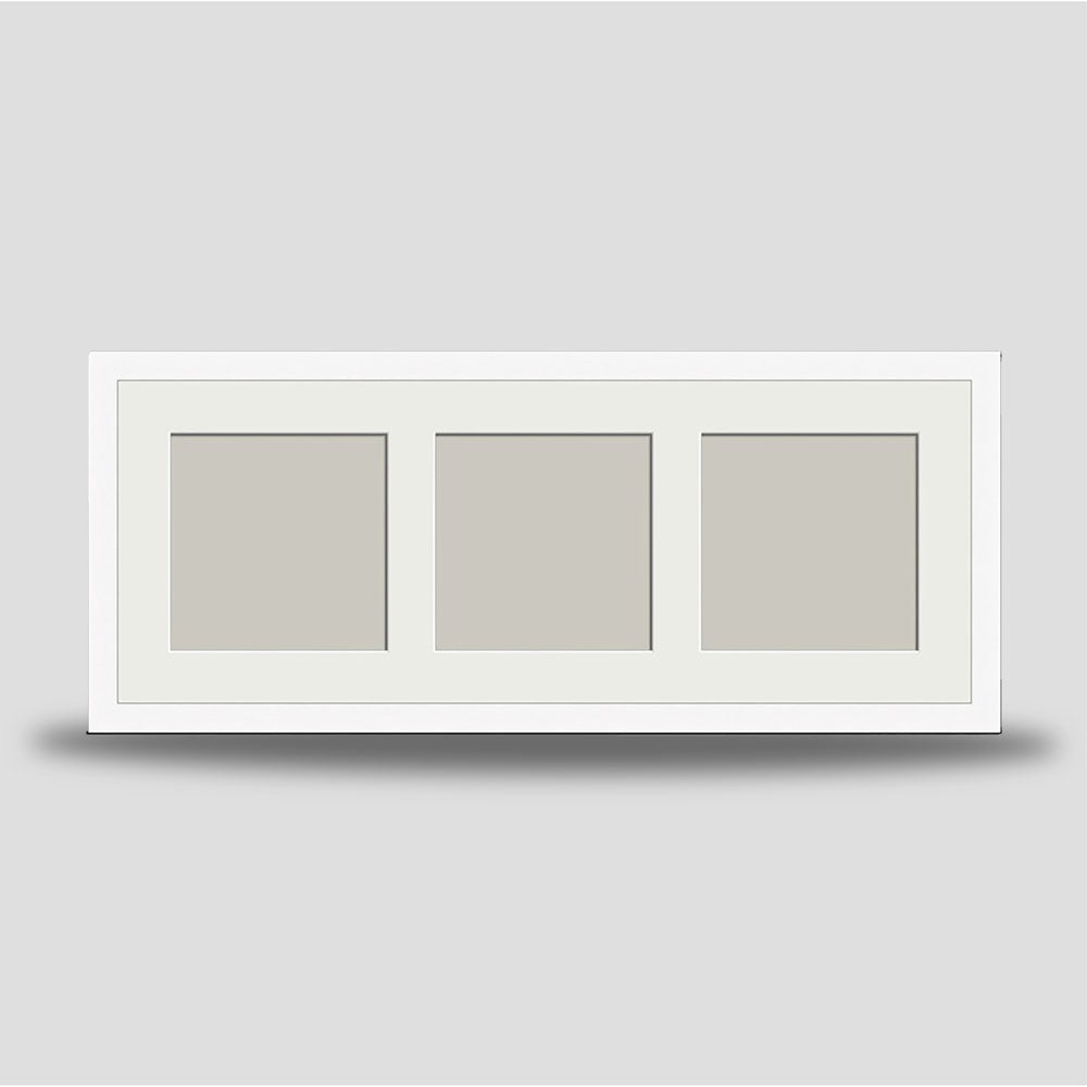 Classic White Triple Landscape Frame Square available in 4x4, 5x5 and 6x6 sizes