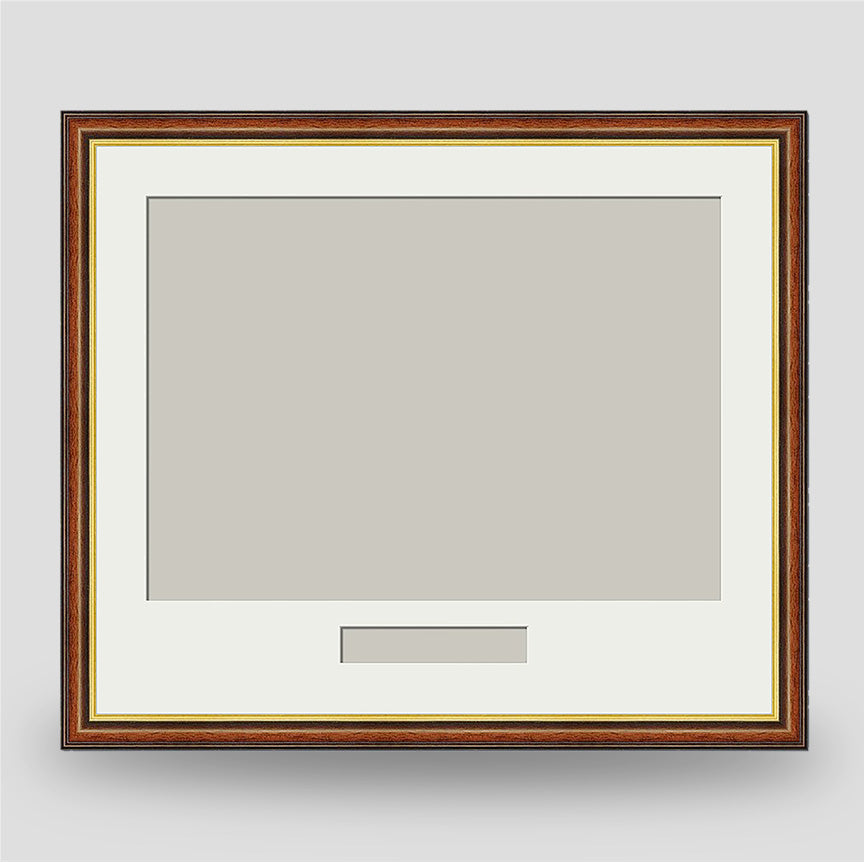 Brown & Gold A4 Frame with Text Box - Landscape Orientation