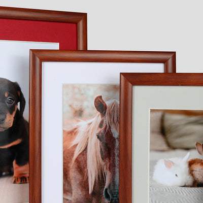 6x4 Thin Brown Cushion Picture Frame with a 3.5x2.5 Mount