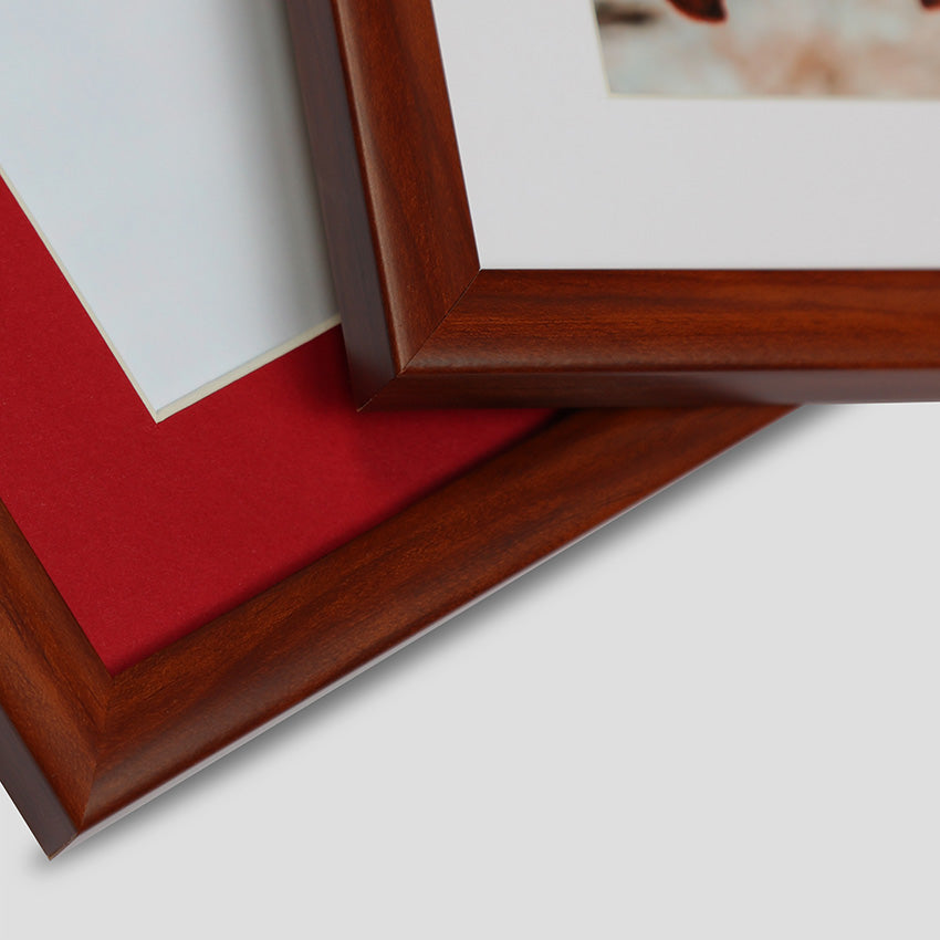 10x8 Thin Brown Cushion Picture Frame to hold Two 6x4 Pictures