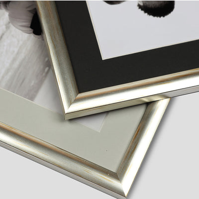 6x4 Thin Silver Cushion Picture Frame with a 3.5x2.5 Mount