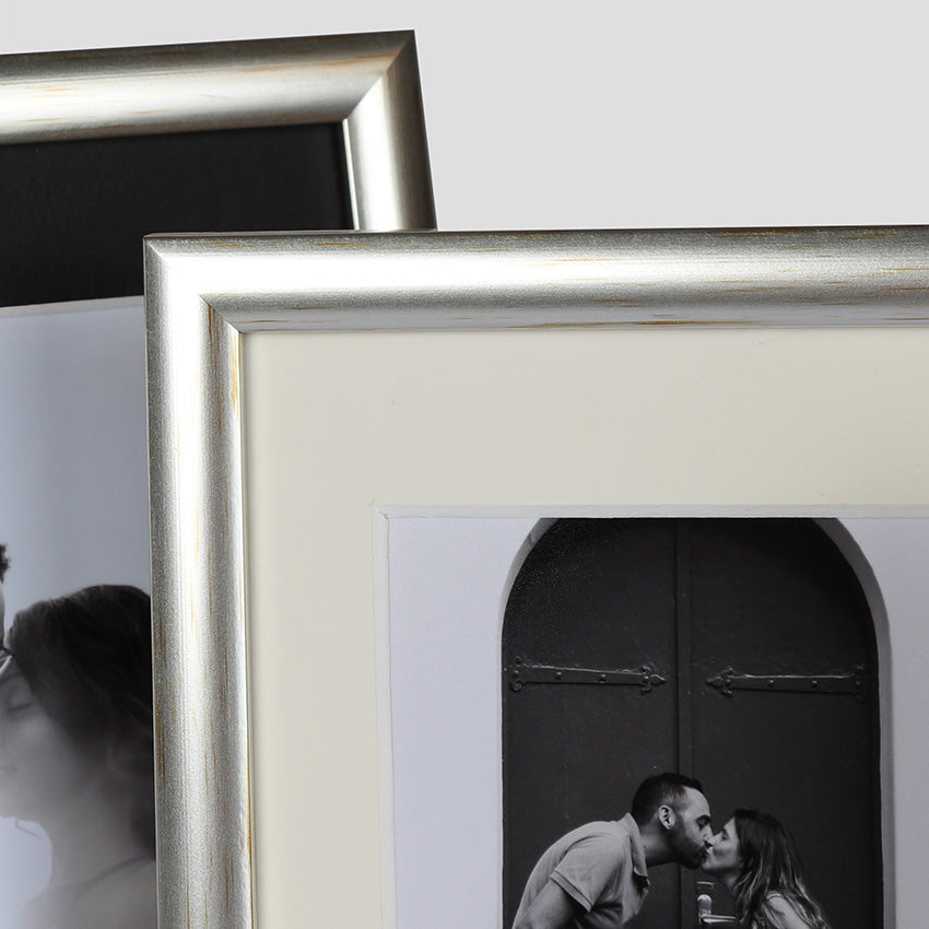 Triple Photo Frame Thin Cushioned Silver in available in 5x3.5, 6x4 & 7x5 sizes