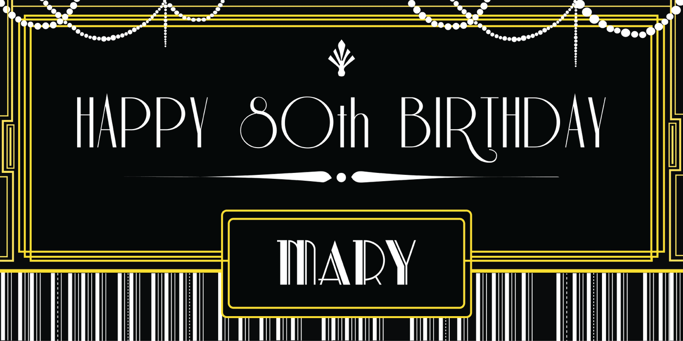 Personalised Great Gatsby Birthday Banner