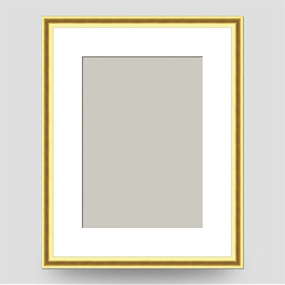 9x7 Thin Gold Cushion Picture Frame Including a 7x5 Mount