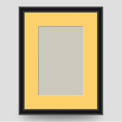 8x6 Thin Black Picture Frame with a 6x4 Mount