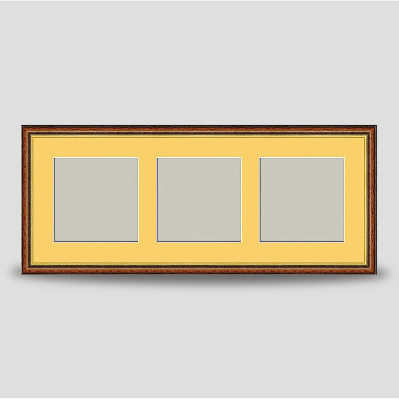 Brown & Gold Triple Landscape Frame Square Size Prints - Various Sizes