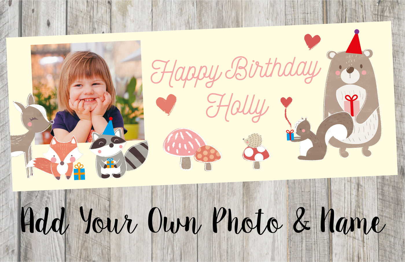 Personalised Forest Animal Birthday Banner